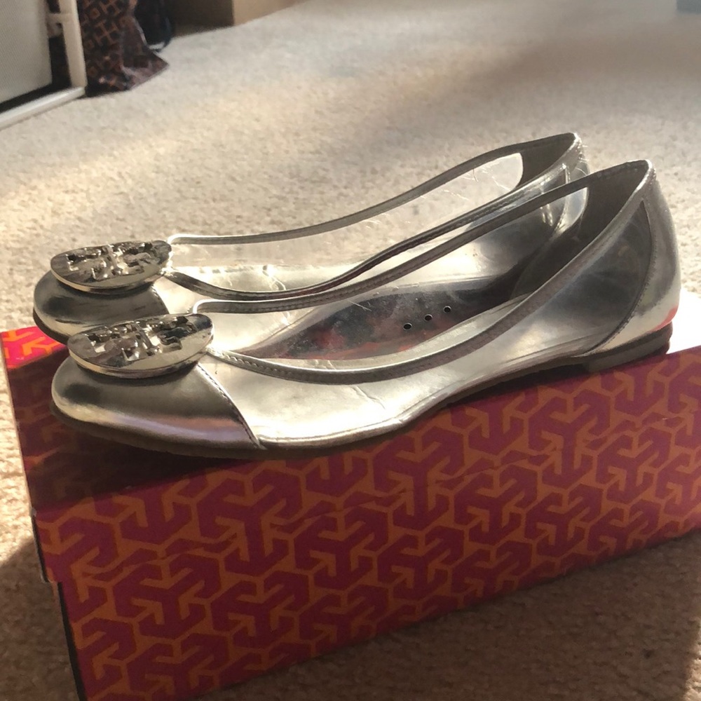 Tory Burch clear flats size 8